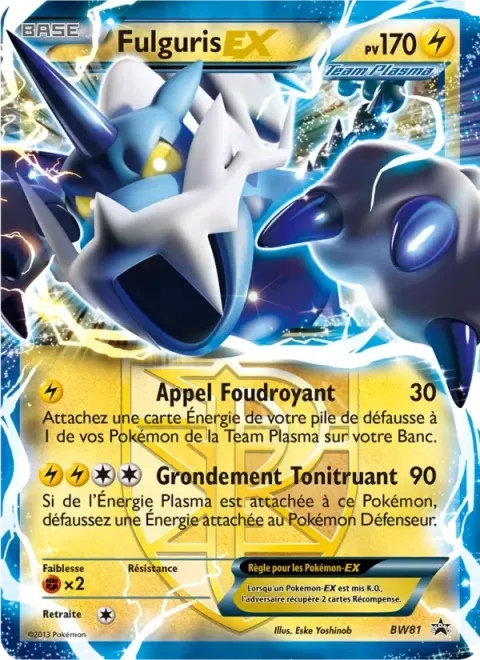 Carte Pokémon Fulguris ex BW81, extension Promo BW
