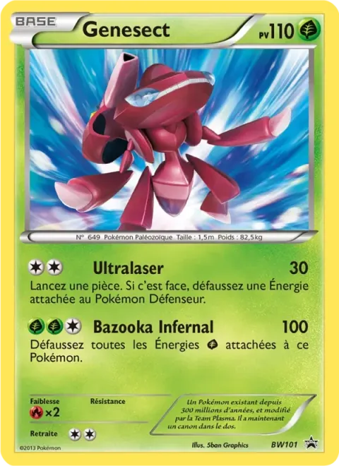 Carte Pokémon Genesect BW101, extension Promo BW
