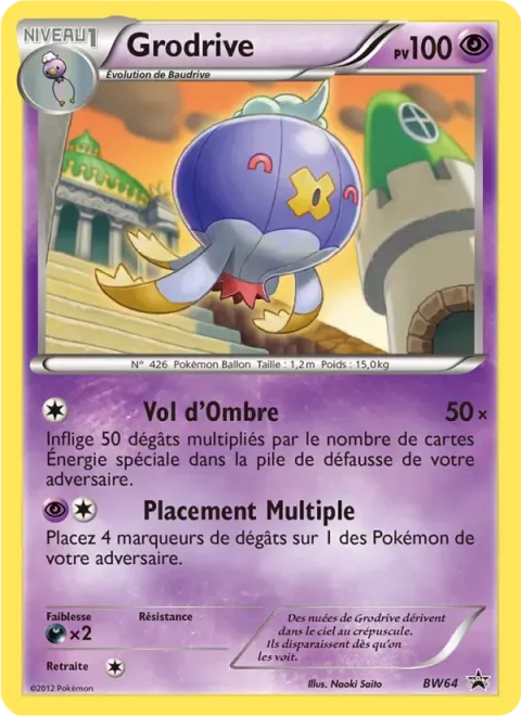 Carte Pokémon Grodrive BW64, extension Promo BW