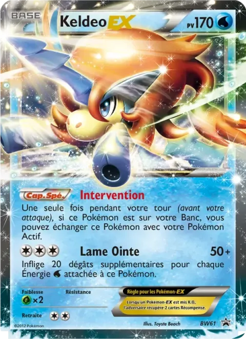 Carte Pokémon Keldeo ex BW61, extension Promo BW