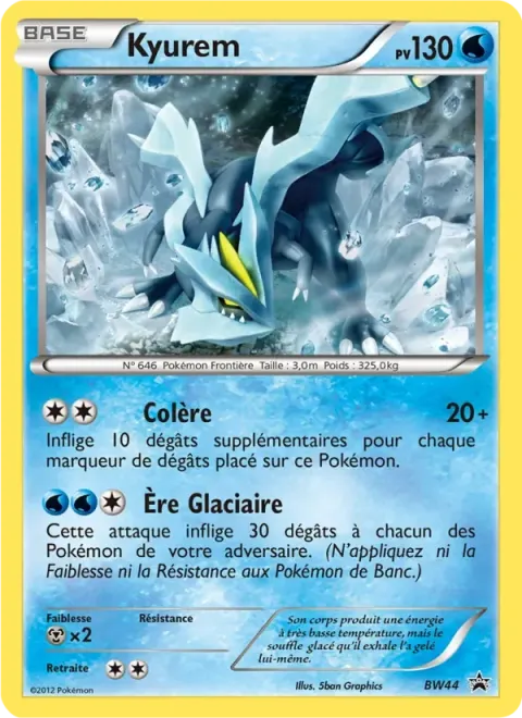 Carte Pokémon Kyurem BW44, extension Promo BW
