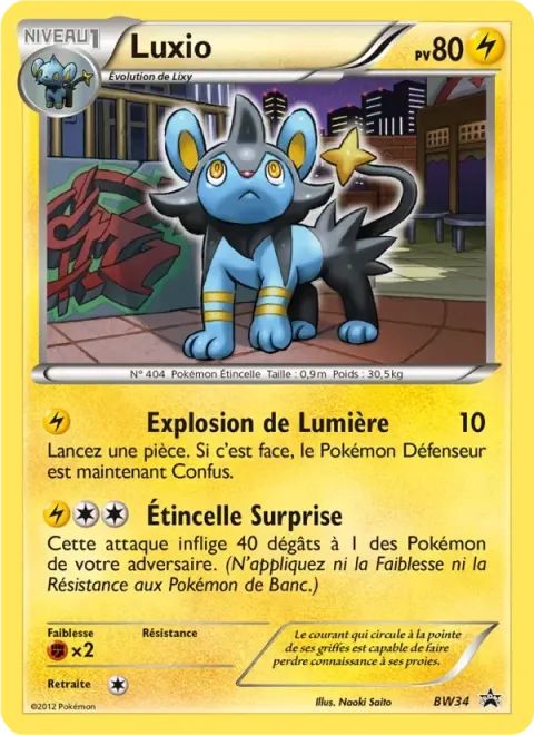 Carte Pokémon Luxio BW34, extension Promo BW