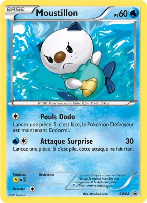 Carte Pokémon Moustillon BW08, extension Promo BW
