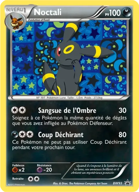 Carte Pokémon Noctali BW93, extension Promo BW