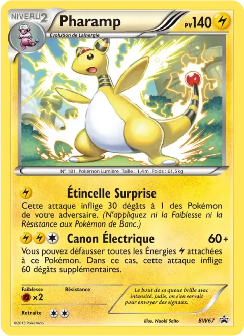 Carte Pokémon Pharamp BW67, extension Promo BW