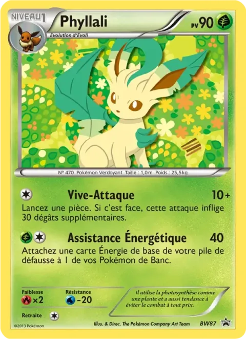 Carte Pokémon Phyllali BW87, extension Promo BW