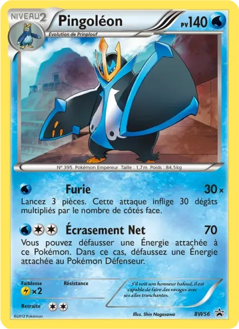 Carte Pokémon Pingoléon BW56, extension Promo BW