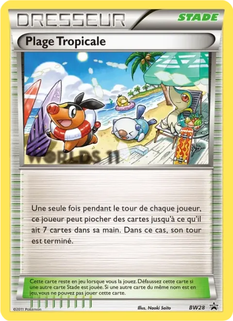 Carte Pokémon Plage Tropicale BW28, extension Promo BW
