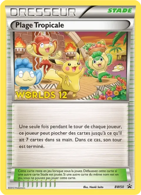 Carte Pokémon Plage Tropicale BW50, extension Promo BW