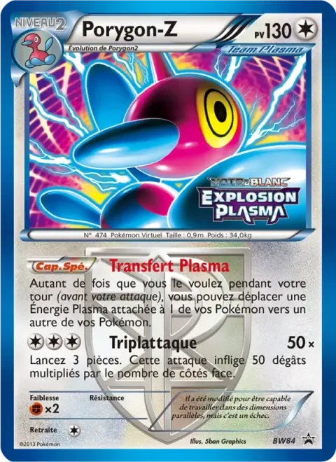 Carte Pokémon Porygon-Z BW84, extension Promo BW
