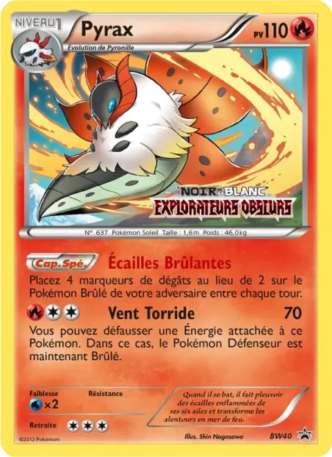 Carte Pokémon Pyrax BW40, extension Promo BW