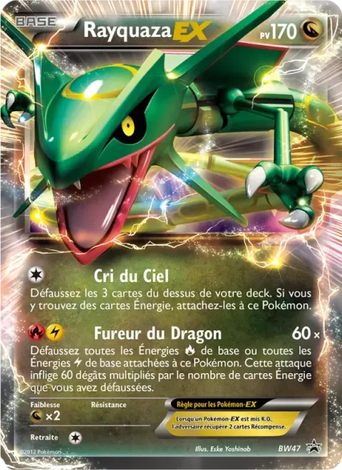 Carte Pokémon Rayquaza ex BW47, extension Promo BW