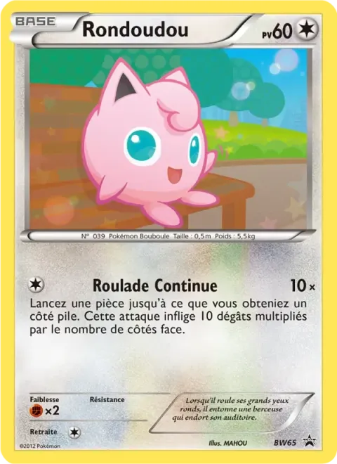 Carte Pokémon Rondoudou BW65, extension Promo BW