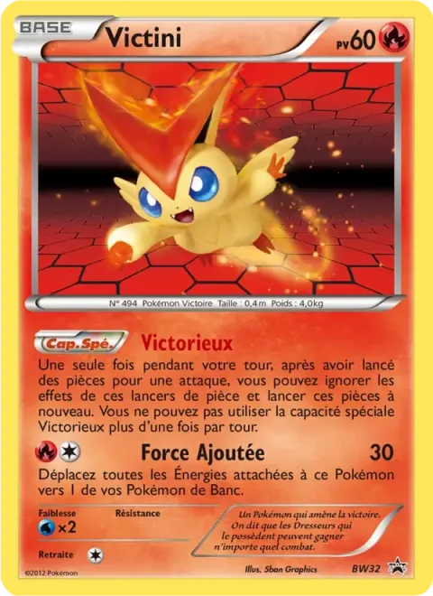 Carte Pokémon Victini BW32, extension Promo BW