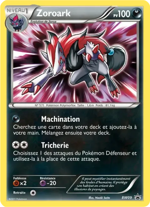 Carte Pokémon Zoroark BW09, extension Promo BW