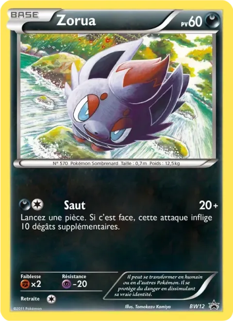 Carte Pokémon Zorua BW12, extension Promo BW