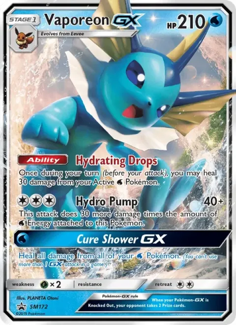 Carte Pokémon Aquali GX SM172, extension Promo SM