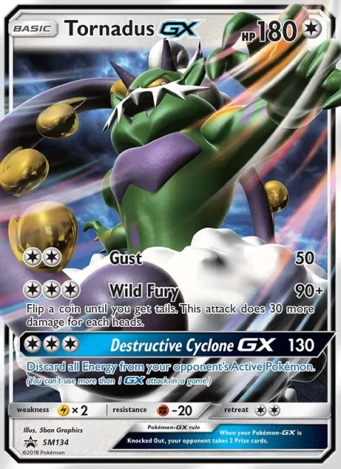 Carte Pokémon Boréas GX SM134, extension Promo SM
