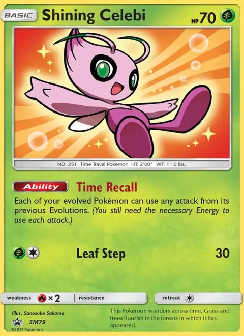 Carte Pokémon Celebi Brillant SM79, extension Promo SM