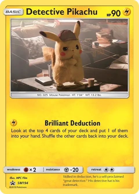 Carte Pokémon Détective Pikachu SM194, extension Promo SM