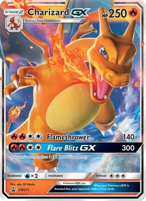 Carte Pokémon Dracaufeu GX SM211, extension Promo SM