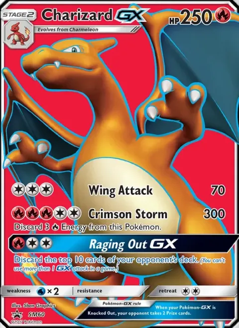 Carte Pokémon Dracaufeu GX SM60, extension Promo SM