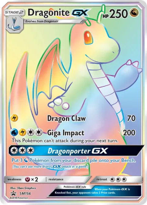 Carte Pokémon Dracolosse GX SM156, extension Promo SM