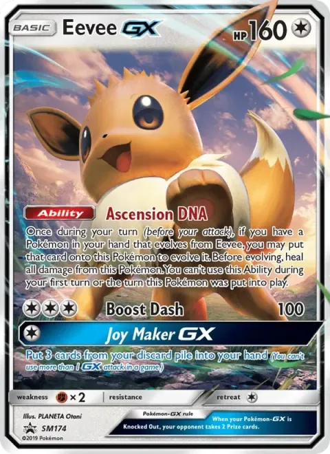 Carte Pokémon Évoli GX SM174, extension Promo SM