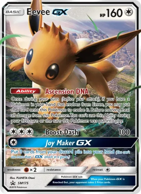 Carte Pokémon Évoli GX SM175, extension Promo SM