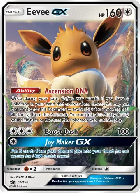 Carte Pokémon Évoli GX SM176, extension Promo SM