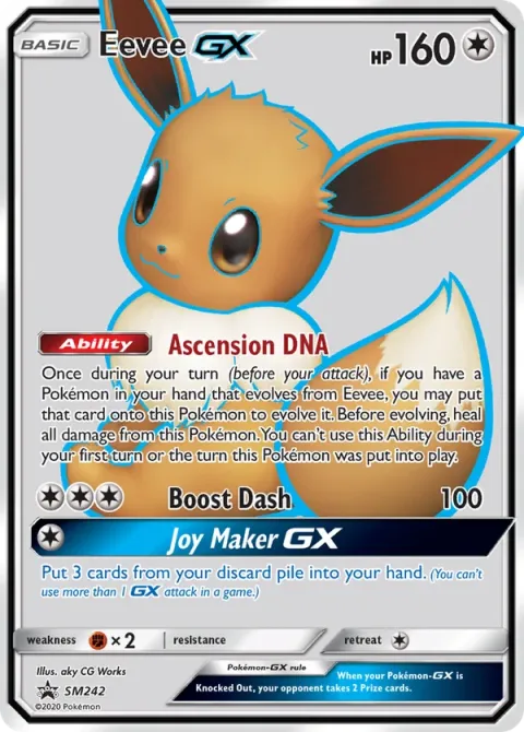 Carte Pokémon Évoli GX SM242, extension Promo SM