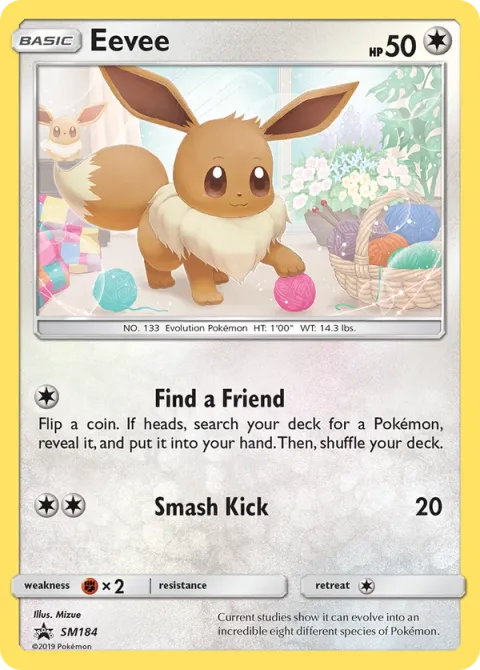 Carte Pokémon Évoli SM184, extension Promo SM