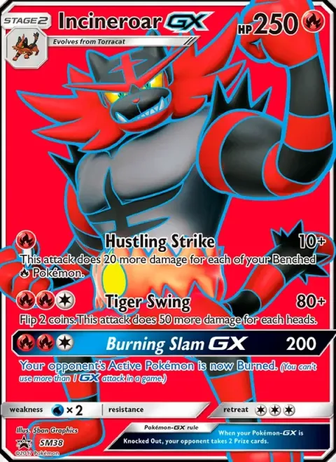 Carte Pokémon Félinferno GX SM38, extension Promo SM