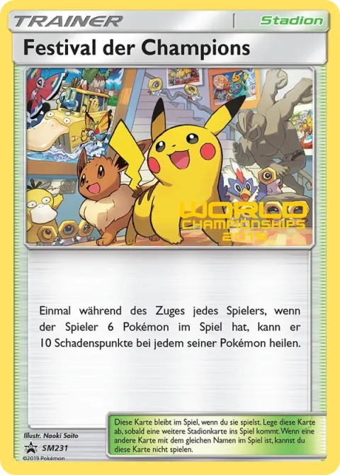 Carte Pokémon Festival des Champions SM231, extension Promo SM