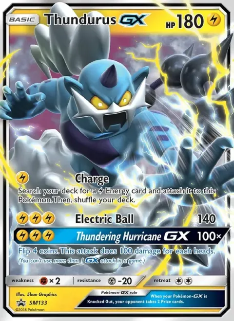 Carte Pokémon Fulguris GX SM133, extension Promo SM