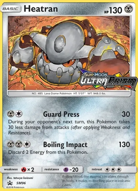 Carte Pokémon Heatran SM96, extension Promo SM