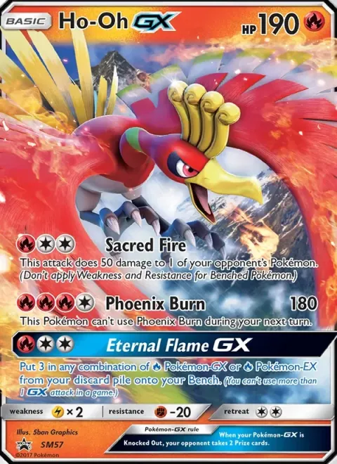 Carte Pokémon Ho-Oh GX SM57, extension Promo SM