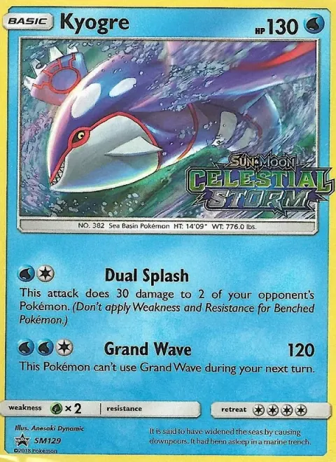 Carte Pokémon Kyogre SM129, extension Promo SM
