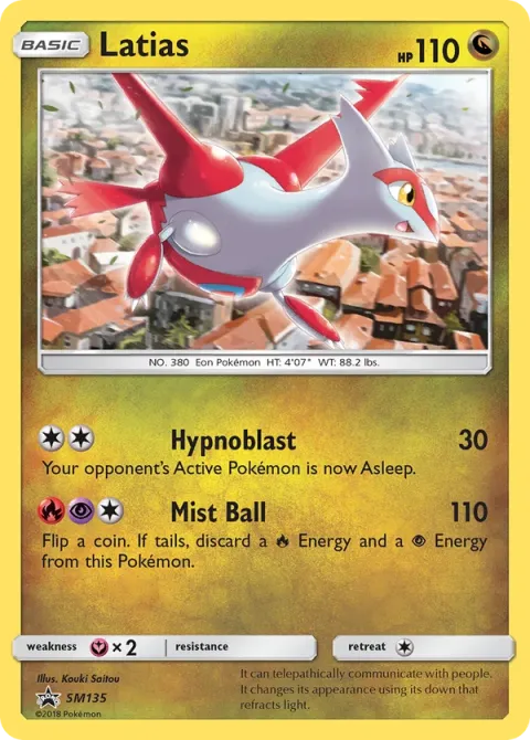 Carte Pokémon Latias SM135, extension Promo SM