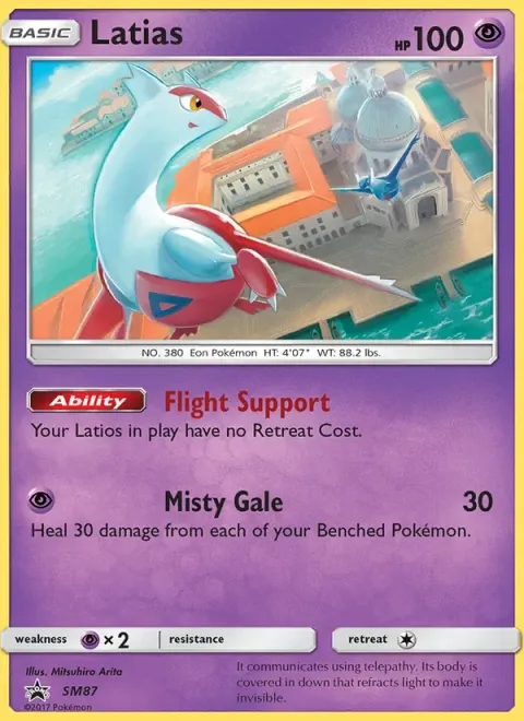 Carte Pokémon Latias SM87, extension Promo SM