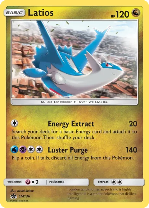 Carte Pokémon Latios SM136, extension Promo SM