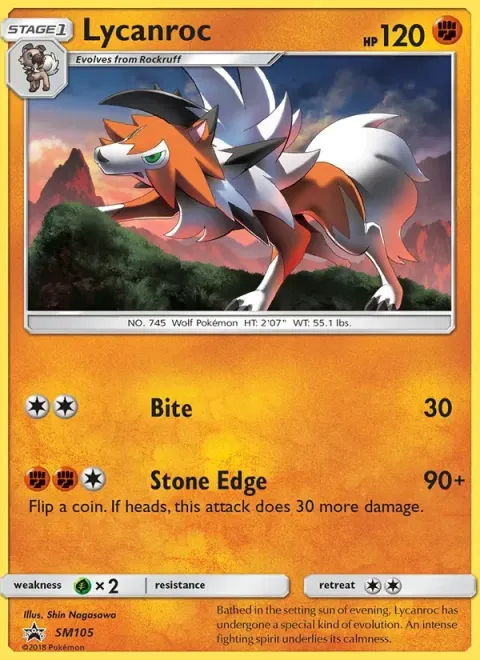 Carte Pokémon Lougaroc SM105, extension Promo SM