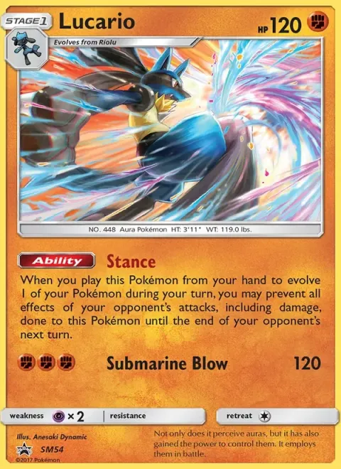 Carte Pokémon Lucario SM54, extension Promo SM
