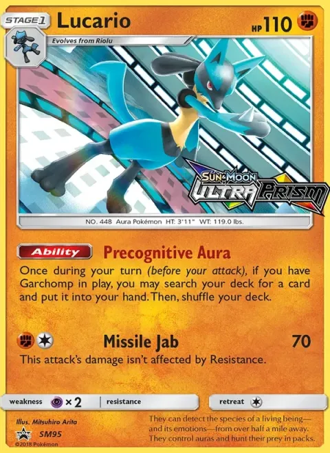 Carte Pokémon Lucario SM95, extension Promo SM