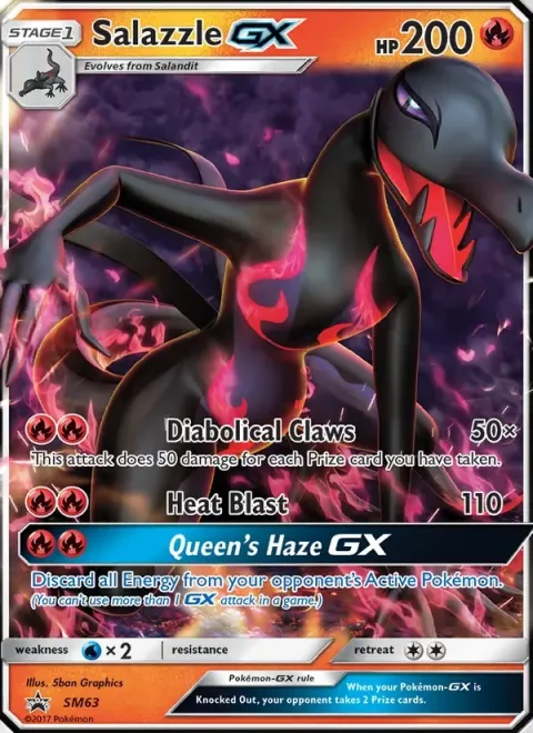 Carte Pokémon Malamandre GX SM63, extension Promo SM