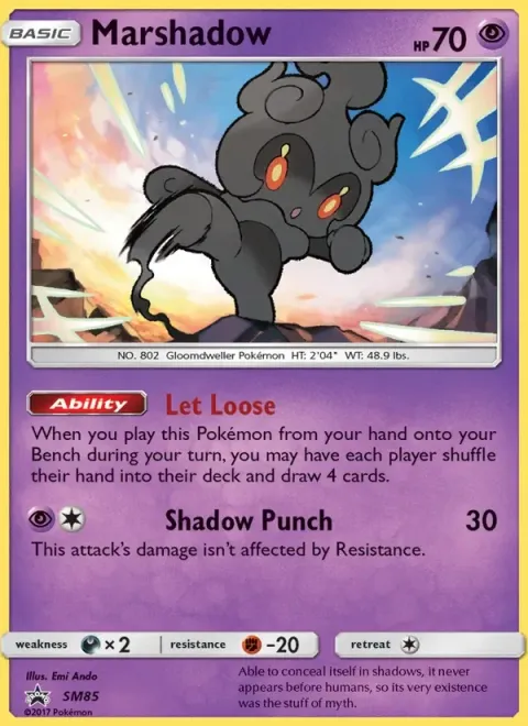 Carte Pokémon Marshadow SM85, extension Promo SM