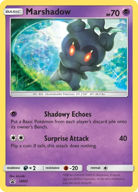 Carte Pokémon Marshadow SM93, extension Promo SM
