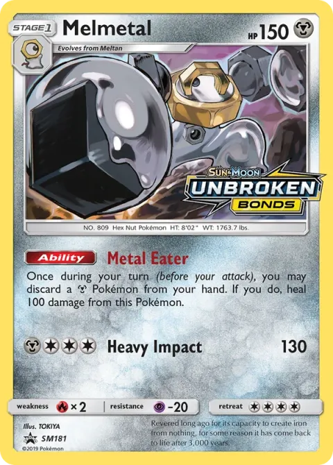 Carte Pokémon Melmetal SM181, extension Promo SM