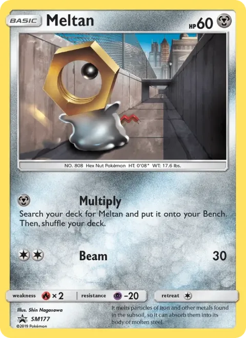Carte Pokémon Meltan SM177, extension Promo SM