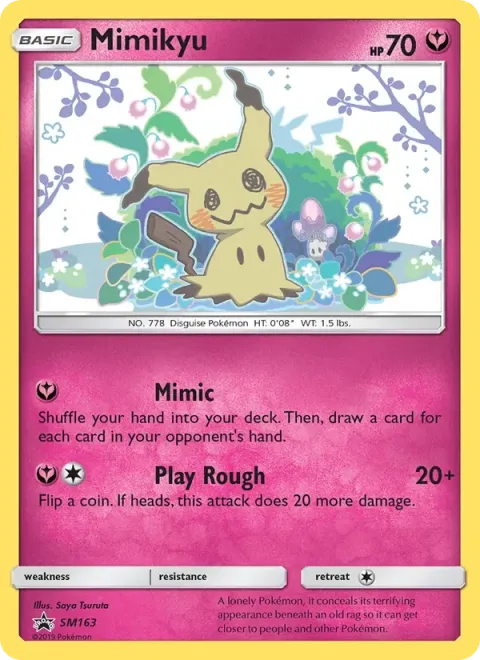 Carte Pokémon Mimiqui SM163, extension Promo SM